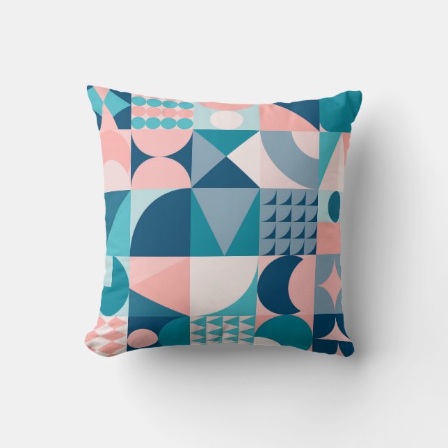 Abstract midcentury pattern throw pillow (Front)