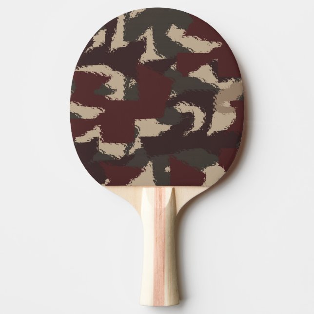 Abstract Military Camouflage Pattern Ping-Pong Paddle (Front)