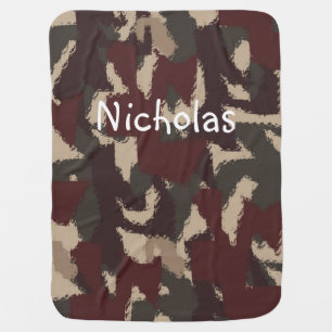 Abstract Military Camouflage Pattern Stroller Blanket