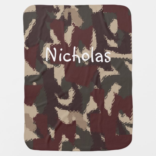 Abstract Military Camouflage Pattern Stroller Blanket (Front)