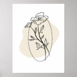 Abstract Minimal Boho Style Design Floral Flowers Poster