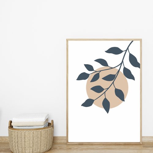 Abstract Minimal Boho Style Design Leaf Botanical Poster