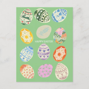 Abstract Minimal Colorful Eggs Easter Holiday Card
