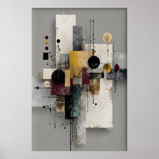 Abstract Minimal Geometric Print, Printable Art Poster (Front)