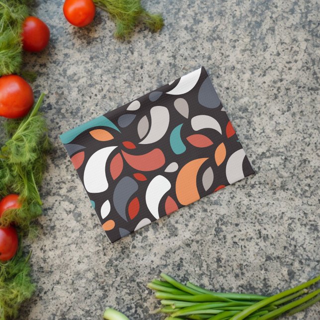 Abstract Minimal Geometric Shape Kitchen Towel (Kitchen Towel)