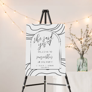 Abstract Minimal Script Welcome Bridal Shower Sign
