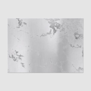Abstract Minimal Silver Gray Metallic Marble Lux Tissue Paper