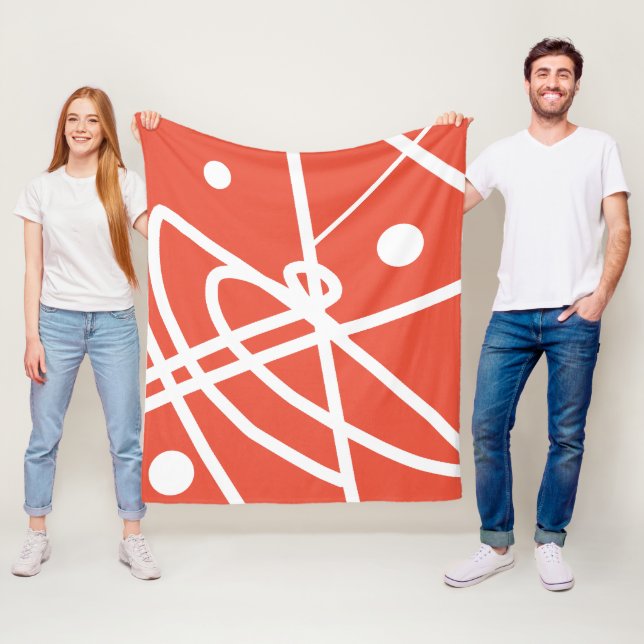 Abstract Minimalism White Lines Blue Blanket (In Situ)