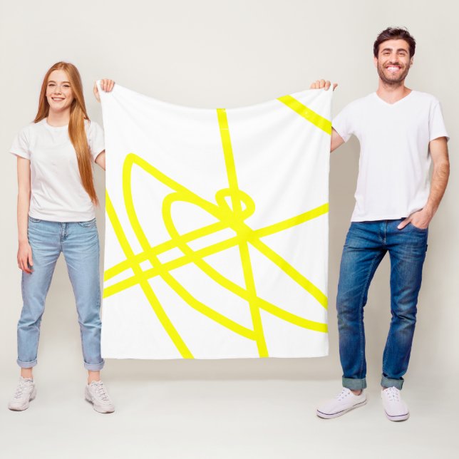 Abstract Minimalism Yellow Lines White Blanket (In Situ)