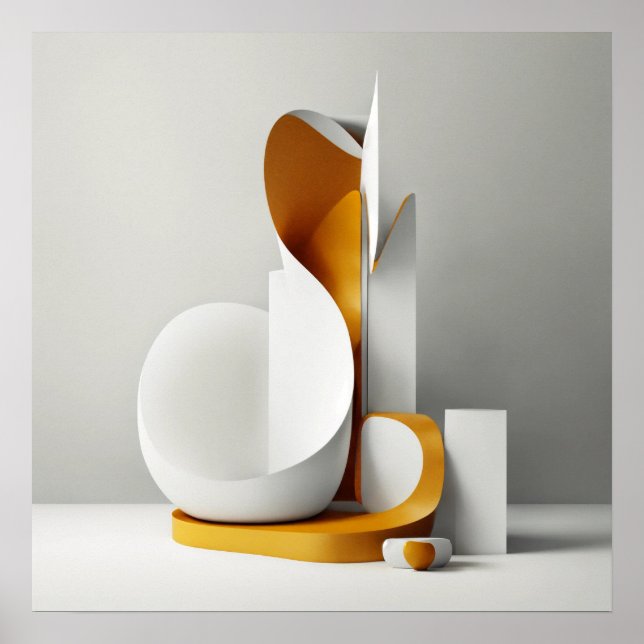 Abstract Minimalist Art on a White Background Poster (Front)