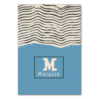 Abstract minimalist artistic lines Monogram Table Number