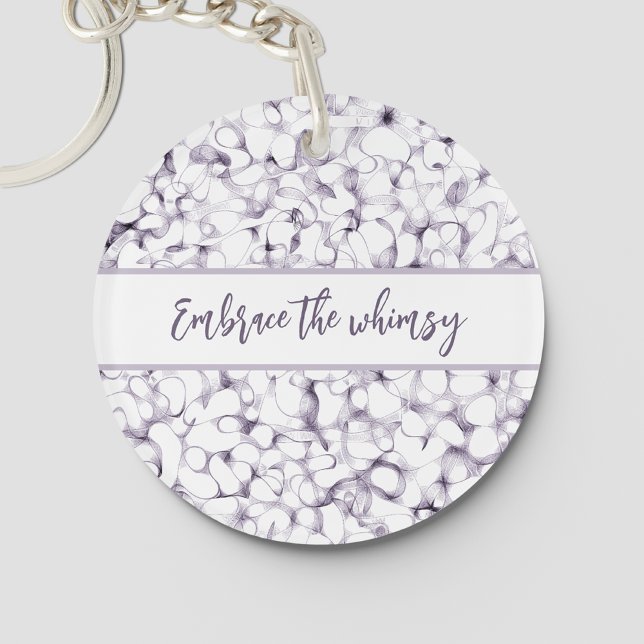 Abstract Minimalist Ballpoint Waveforms Chic Keychain (Creator Uploaded)