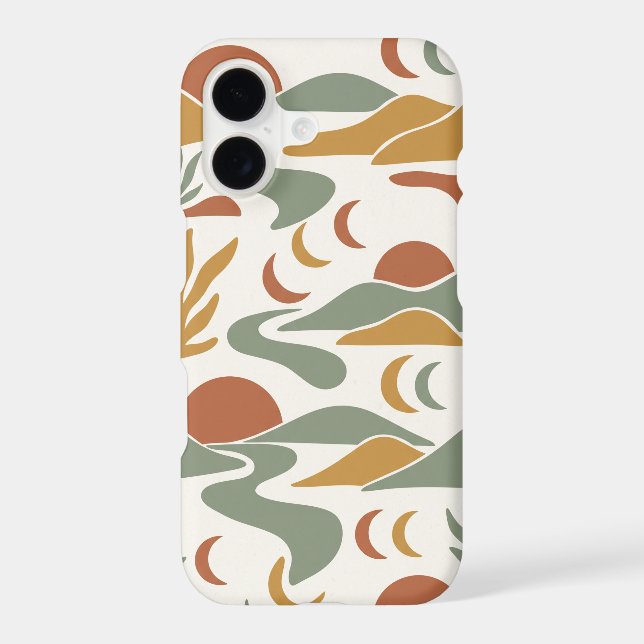 Abstract Minimalist Boho Landscape Seamless Patter Case-Mate iPhone Case (Back)