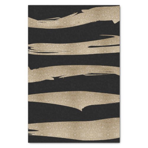 abstract minimalist chic black gold brush stroke tissue paper