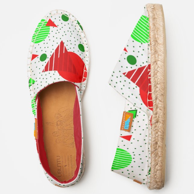 abstract minimalist christmas memphis geometric espadrilles (Side)