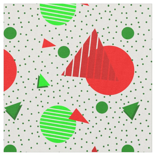 abstract minimalist christmas memphis geometric fabric (Close Up)
