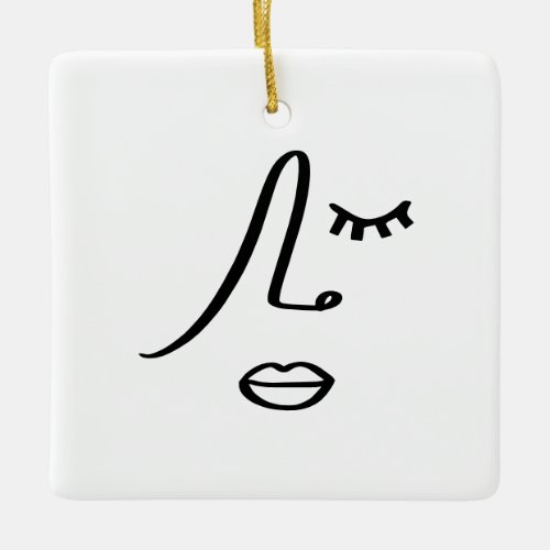 Abstract Minimalist Face Modern Art Design Ceramic Ornament