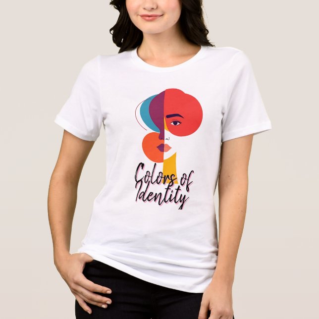 Abstract Minimalist Female Portrait Tri-Blend Shirt (Front)