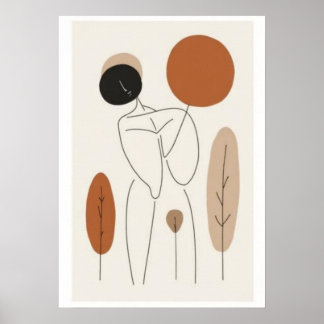 Abstract Minimalist Figure Wall Art | Contemporary