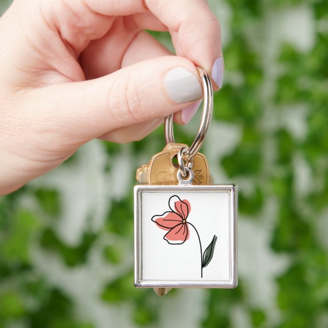 Abstract Minimalist Flowers keychain  (Hand)