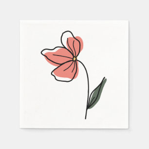 Abstract Minimalist Flowers Reusable Grocery Napkins