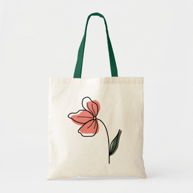 Abstract Minimalist Flowers Tote Bag (Front)