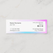 Abstract Minimalist Gradient Mini Business Card (Back)