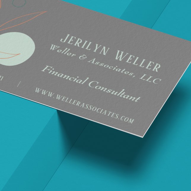 Abstract Minimalist Gray Consultant Business Card (Creator Uploaded)
