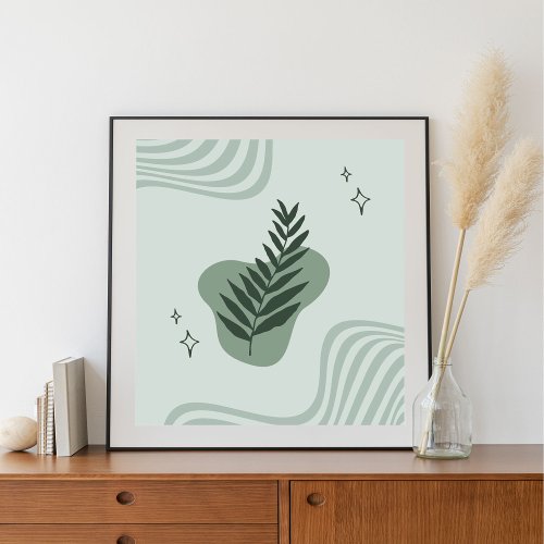 Abstract Minimalist Leaves Poster