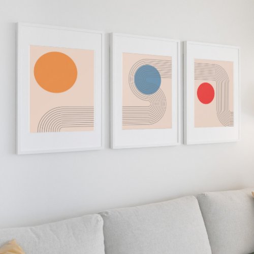 Abstract minimalist mid_century wall art set