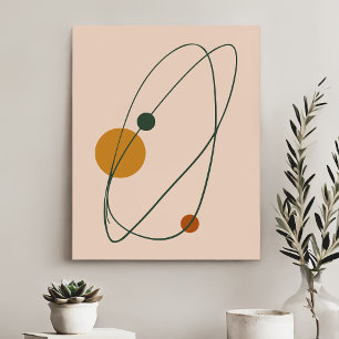 Abstract Minimalist Orbit Circles And Lines Modern Faux Canvas Print