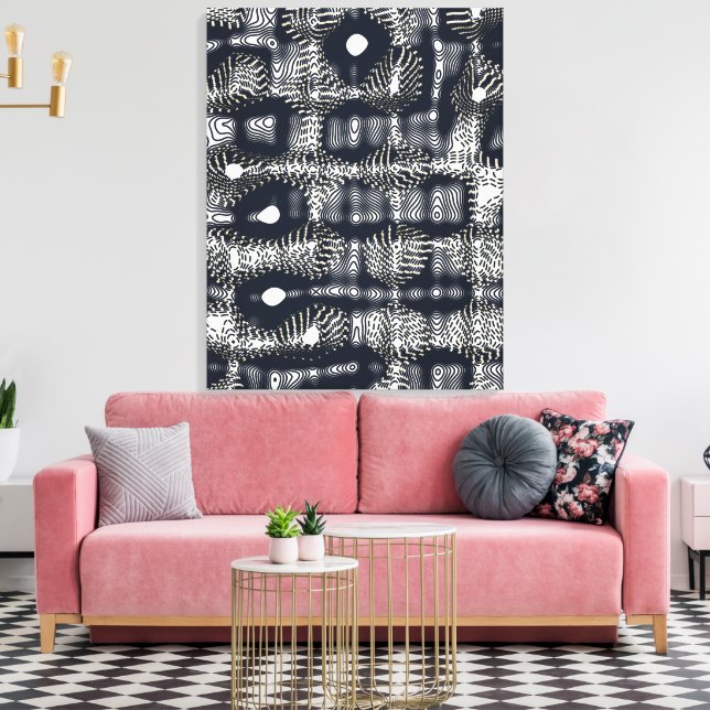Abstract Minimalist Quantum Mechanics pattern  Canvas Print (Insitu(LivingRoom))