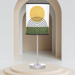Abstract Minimalist Sun Rainbow Mid Century Modern Table Lamp