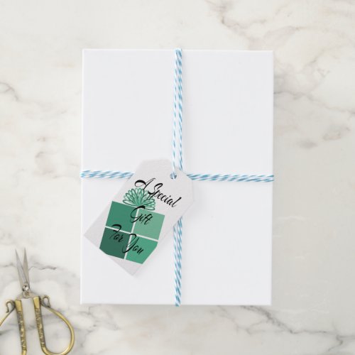 Abstract Minimalist Teal Gift For You Tag Set