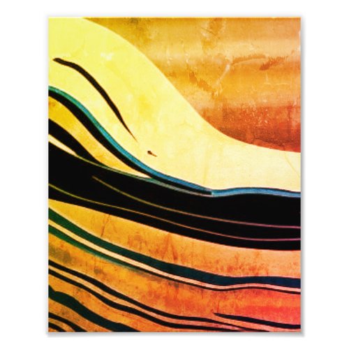 abstract Minimalist wave lines gold poster