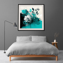 Abstract Minimalistic Flower Pastel Colors Poster