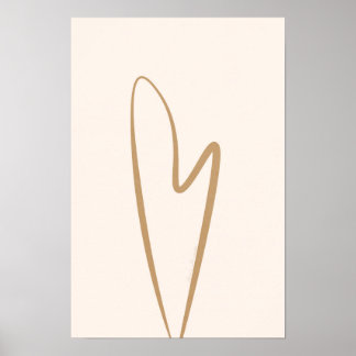 abstract minimalistic heart line art/modern decor