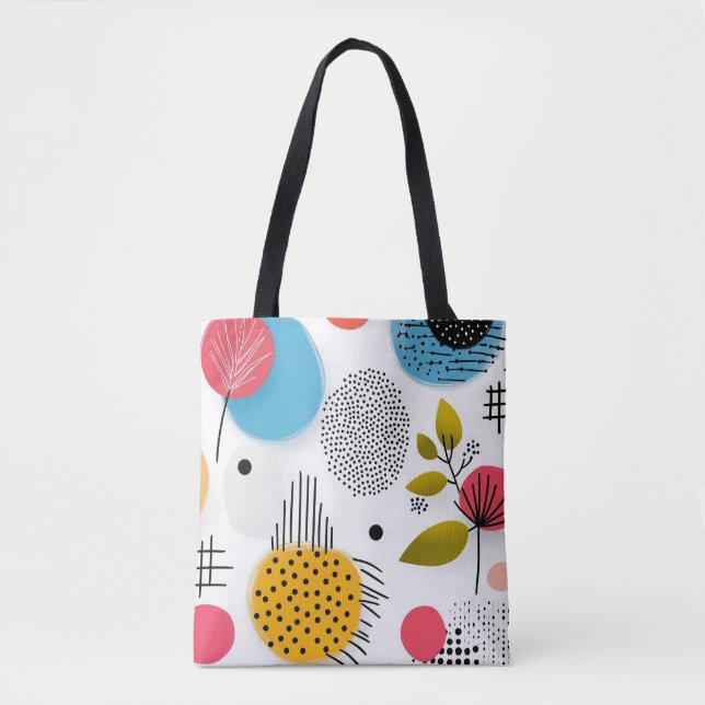 Abstract minimalistic with flowers tote bag (Front)