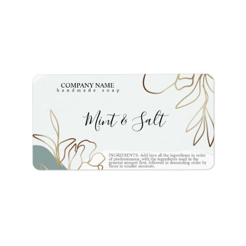 Abstract Mint Green Natural Soap Label