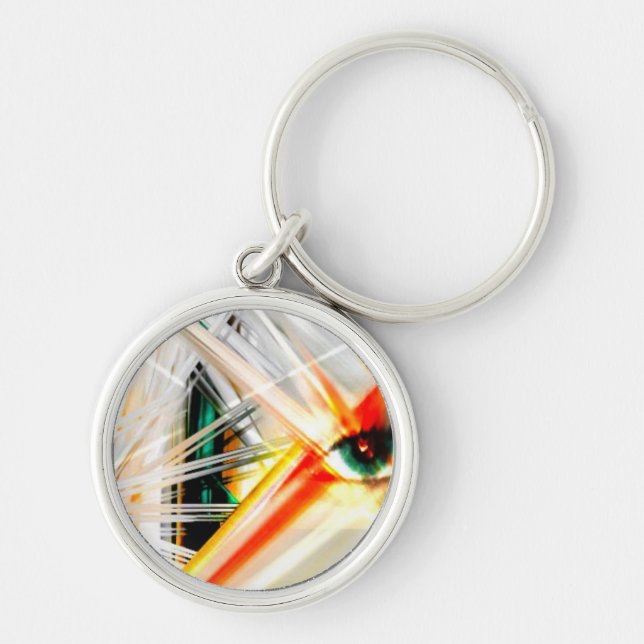 abstract mix media keychain (Front)