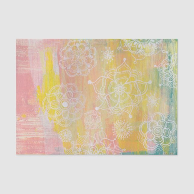 Abstract Mixed Media Artist Art Paint Tissue Paper (Front)