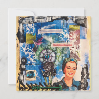 Abstract Mixed Media Collage Note Card