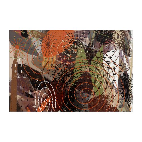Abstract Mixed Media Earthy Autumnal Colors Acrylic Print