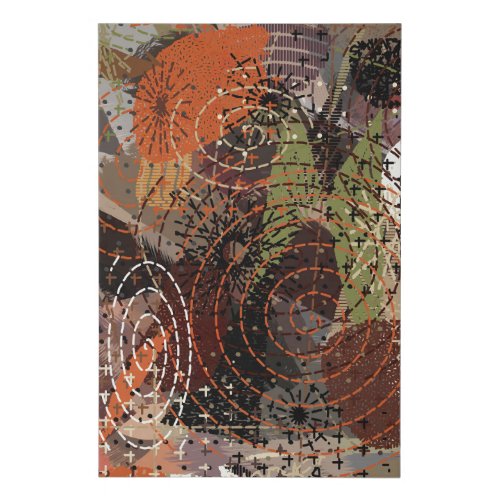 Abstract Mixed Media Earthy Autumnal Colors Faux Canvas Print