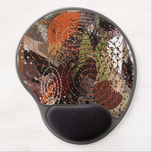 Abstract Mixed Media Earthy Autumnal Colors Gel Mouse Pad