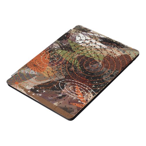 Abstract Mixed Media Earthy Autumnal Colors iPad Pro Cover