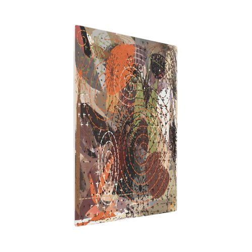 Abstract Mixed Media Earthy Autumnal Colors Metal Print