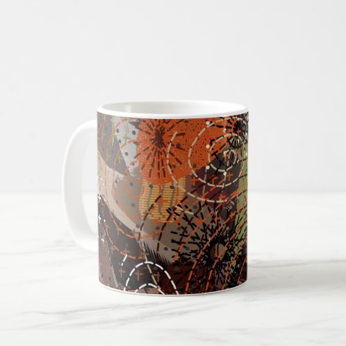 Abstract Mixed Media Earthy Colors Coffee Mug