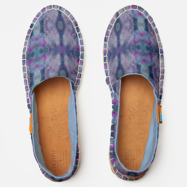 Abstract Mixed Media Mirrored Dots Espadrilles (Front)