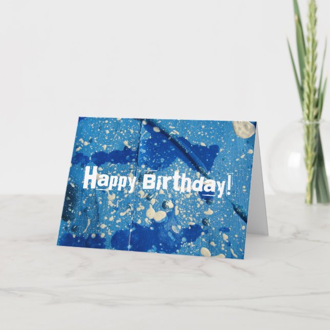 Abstract Mixed Media Painting, Happy Birthday! Card (Front)